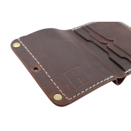 Portofel handmade, maro, piele 100% naturală